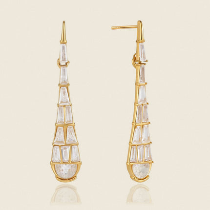 Dewdrop Trace Teardrop Zircon Drop Earrings