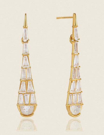 Dewdrop Trace Teardrop Zircon Drop Earrings