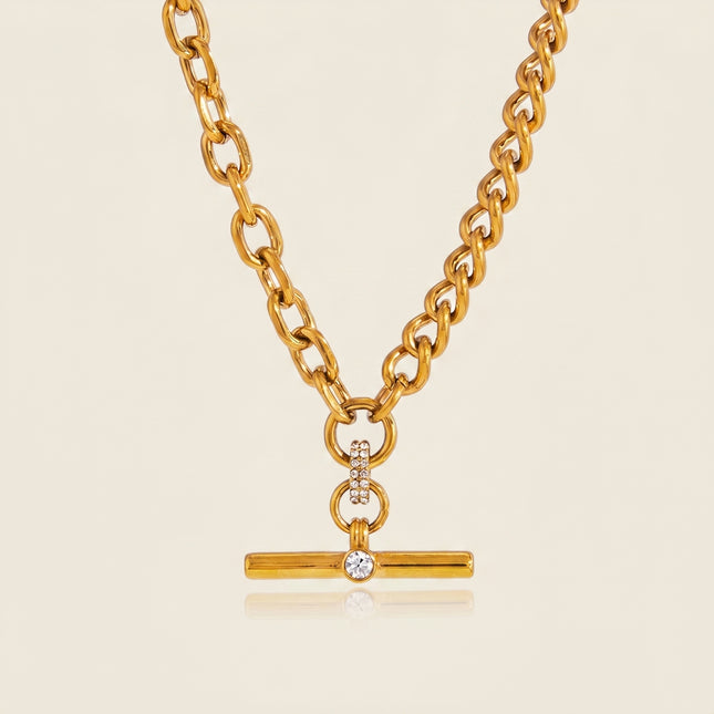 Chainline Echo Briar Chain Crystal Pendant Necklace