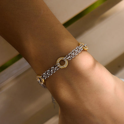 Luna Circular Zircon Chain Bracelet - view 2
