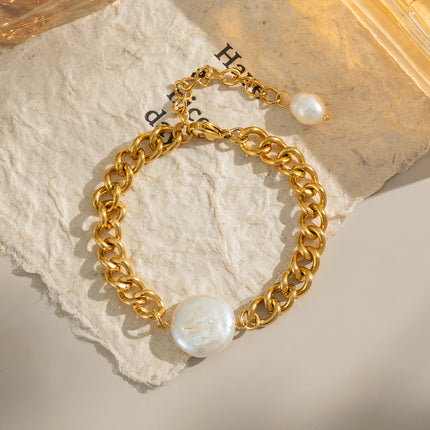 Chainline Pearl Chain Bracelet - view 2