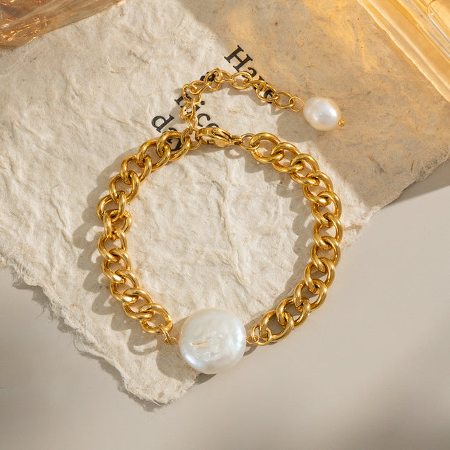 Chainline Pearl Chain Bracelet - view 2
