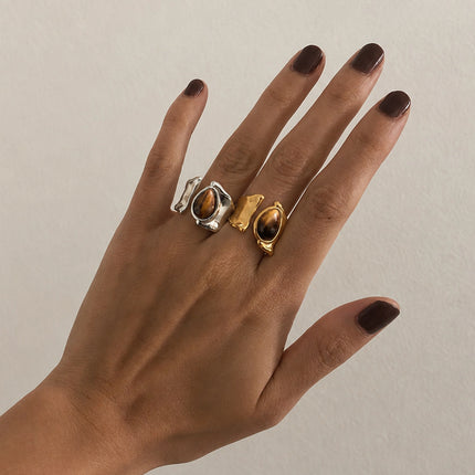 Cocoa Stone Open Ring - view 3