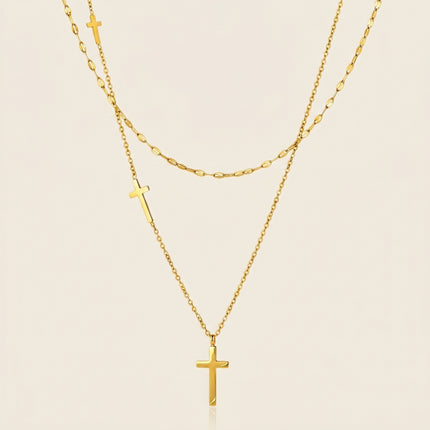 Crossed Light Ritual Crossed Pendant Necklace