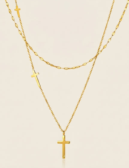 Crossed Light Ritual Crossed Pendant Necklace