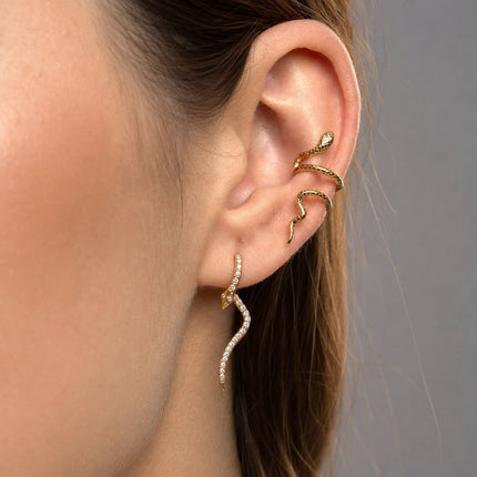 Nocturne Ritual Serpent Zircon Drop Earrings - view 4