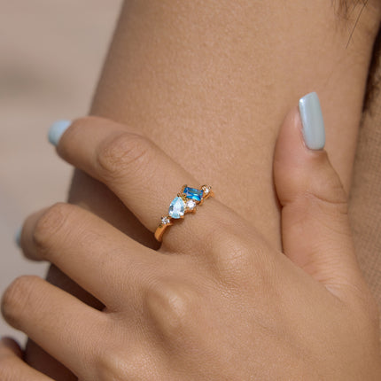 Azure Geometric Zircon Ring - view 3