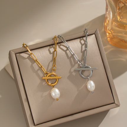 Moonlit Pearl Afterglow Circular Pearl Pendant Necklace - view 4