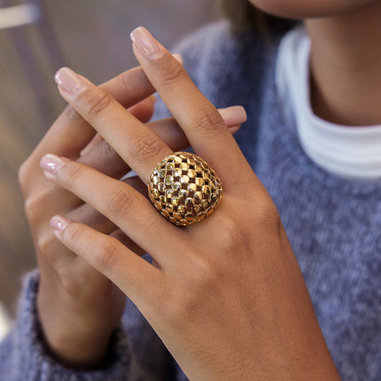 Misted Cove Rhythm Chunky Statement Ring - view 2