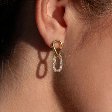Frostlight Whisper Circular Zircon Drop Earrings - view 2
