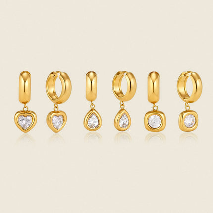 Secret Vow Ritual Heart Zircon Drop Earrings
