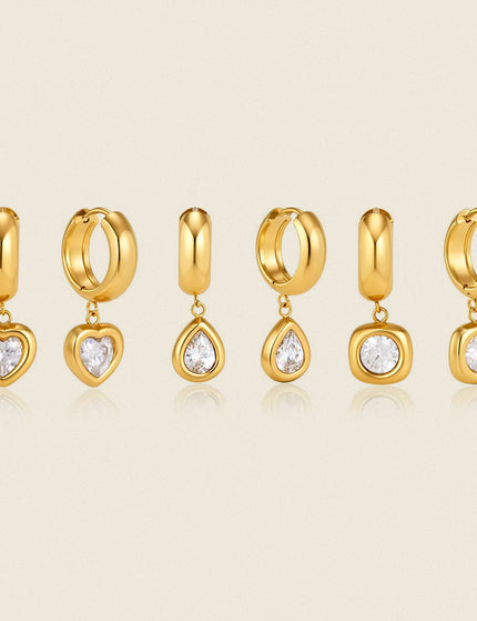 Secret Vow Ritual Heart Zircon Drop Earrings