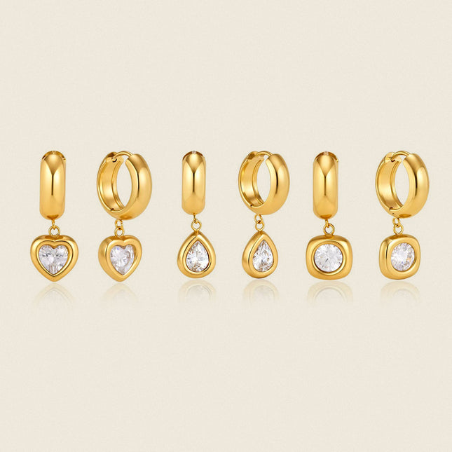 Secret Vow Ritual Heart Zircon Drop Earrings