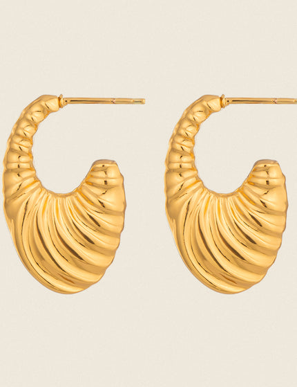 Sculpted Light Curved Huggie Earrings