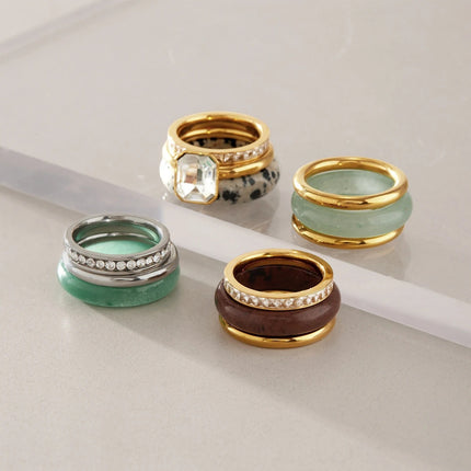 Quiet Orbit Drift Circular Rhinestone Gemstone Ring - view 8