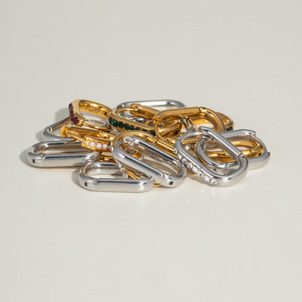 Glacier U-Shaped Zircon Hoop Earrings - view 3
