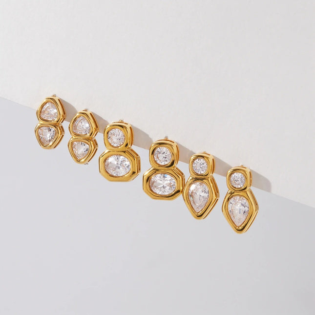Frostlight Muse Circular Zircon Drop Earrings - view 2