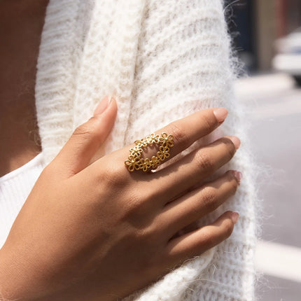 Petal Afterglow Floral Statement Ring - view 2