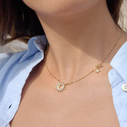 Midnight Spark Trace Star Crystal Pendant Necklace - view 3