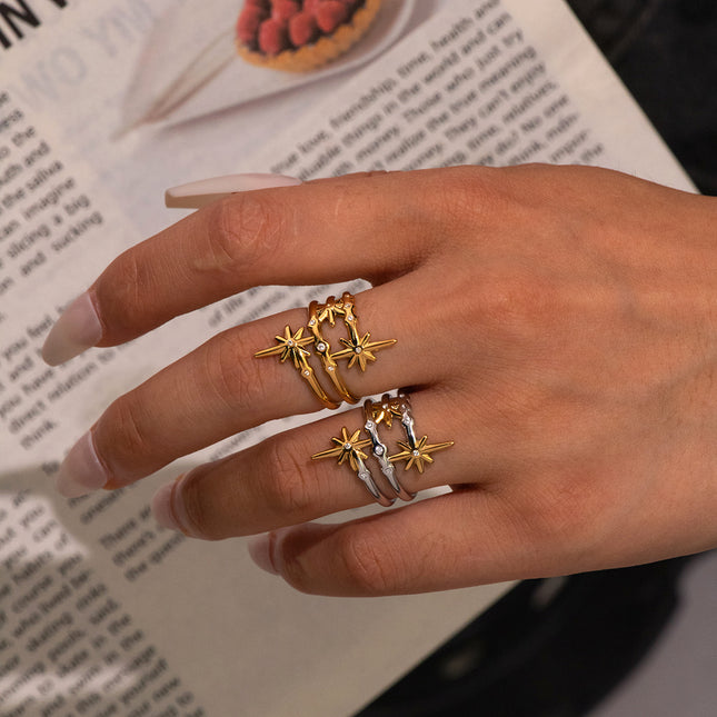 Starfall Rhinestone Open Ring - view 3