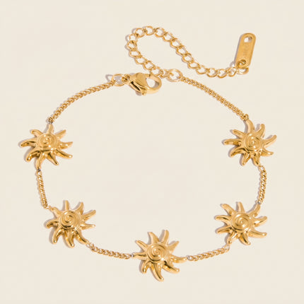 Solar Drift Sunburst Chain Bracelet
