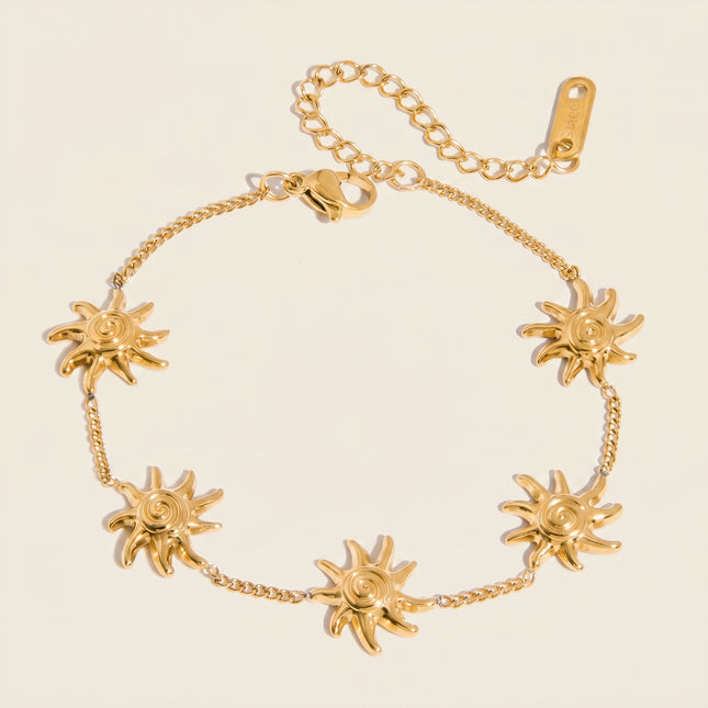 Solar Drift Sunburst Chain Bracelet