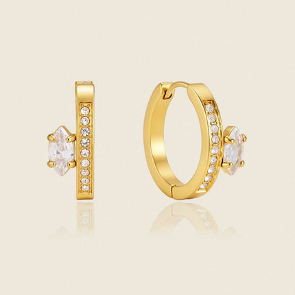 Frostlight Glow Circular Zircon Hoop Earrings