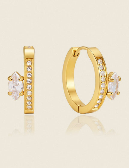 Frostlight Glow Circular Zircon Hoop Earrings