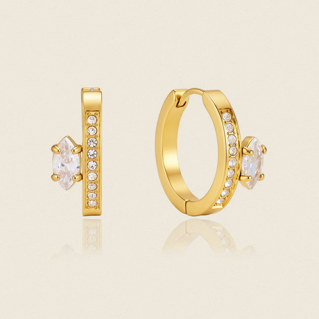Frostlight Glow Circular Zircon Hoop Earrings