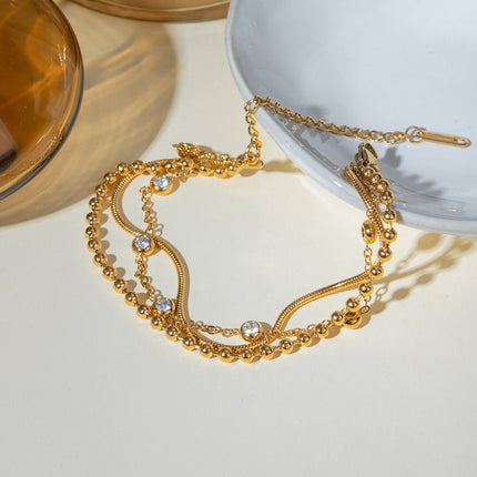 Fine Link Trace Zircon Chain Bracelet - view 4