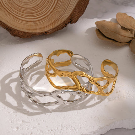 Halo Hollow Cuff Bracelet - view 4