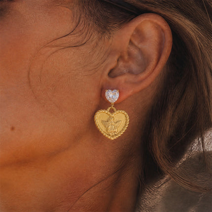 Heartlight Poem Heart Zircon Drop Earrings - view 2