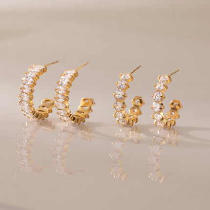 Frostlight Afterglow Curved Zircon Drop Earrings - view 6