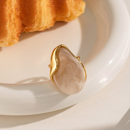 Dewdrop Drift Teardrop Resin Open Ring - view 5