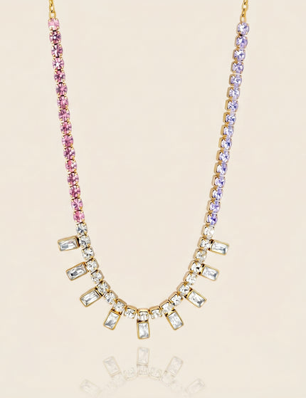 Linked Light Murmur Chain Zircon Beaded Necklace