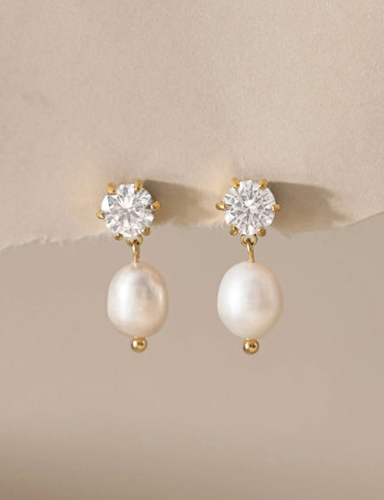 Frostlight Glow Circular Zircon Drop Earrings - view 5