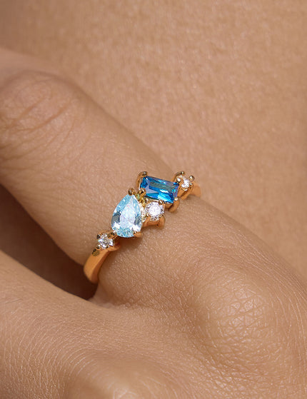 Azure Geometric Zircon Ring - view 4