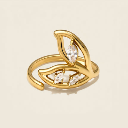 Fishtail Zircon Open Ring