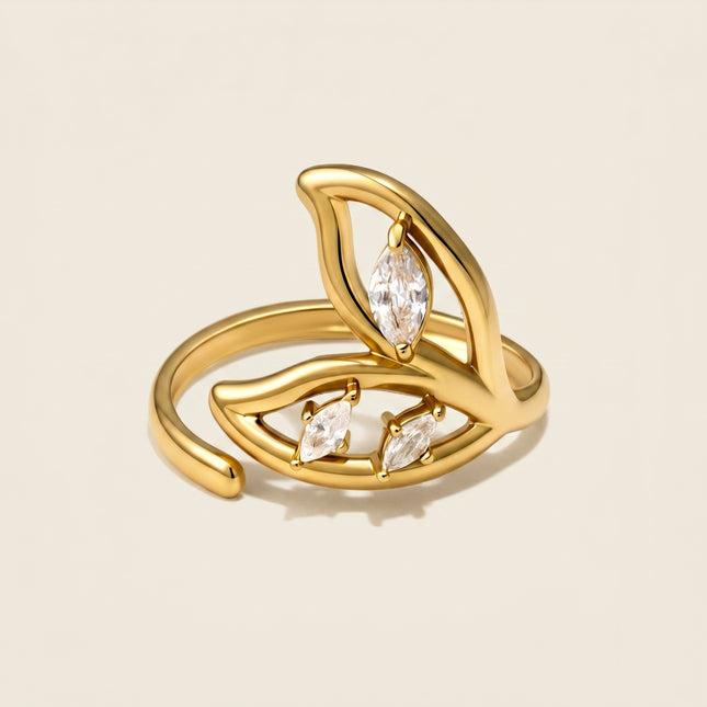 Fishtail Zircon Open Ring
