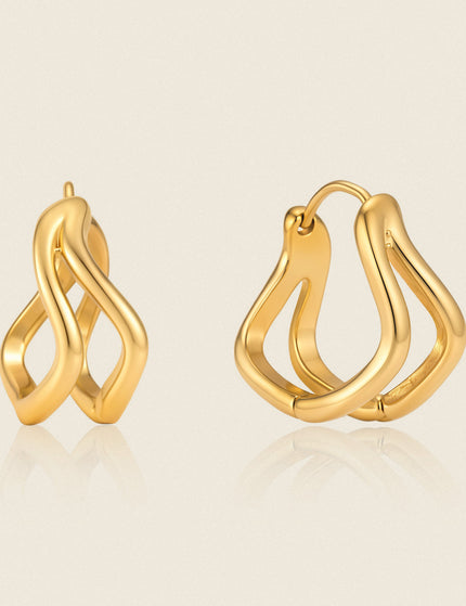 Tidal Drift Wave Pearl Hoop Earrings
