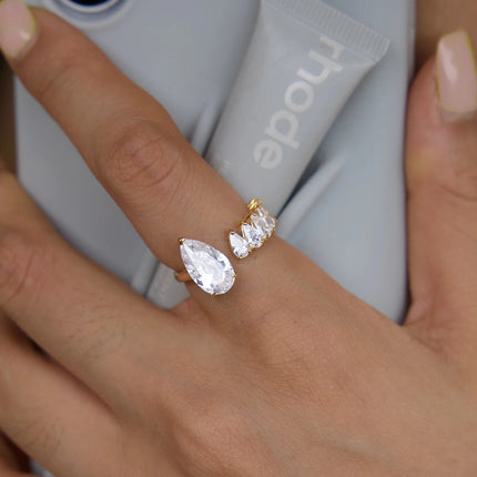 Bright Facet Fable Geometric Zircon Open Ring - view 4