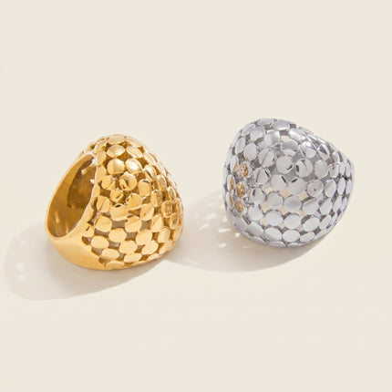 Misted Cove Rhythm Chunky Statement Ring