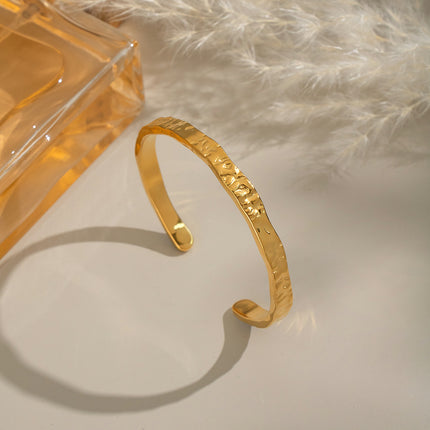 Mira Hammered Open Bangle - view 4