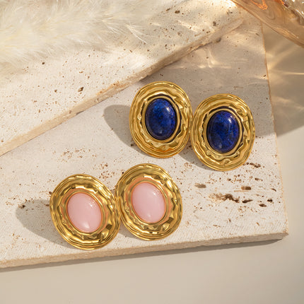 Quiet Orbit Reverie Oval Stone Stud Earrings - view 5
