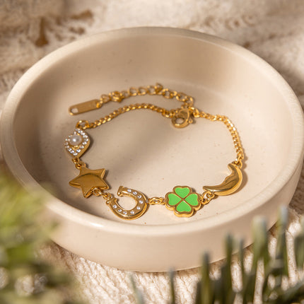 Meadow Charm Echo Clover Zircon Charm Bracelet - view 2