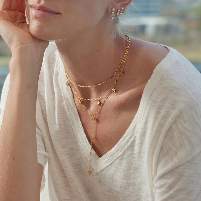 Wildflower Veil Floral Zircon Pendant Necklace - view 3
