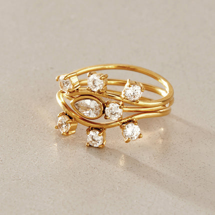 Secret Vow Current Heart Zircon Stackable Ring - view 5