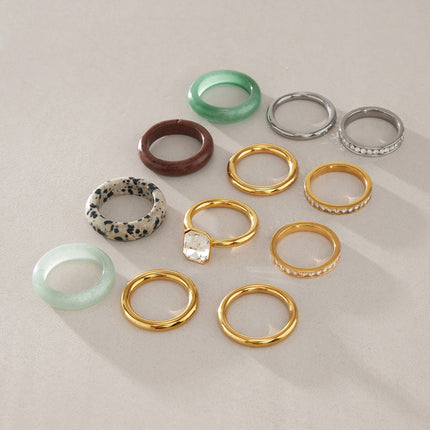 Quiet Orbit Drift Circular Rhinestone Gemstone Ring - view 9