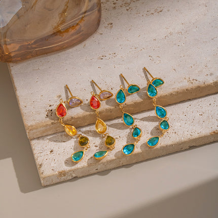 Night Compass Echo Star Zircon Drop Earrings - view 6