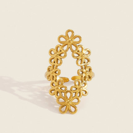 Petal Afterglow Floral Statement Ring
